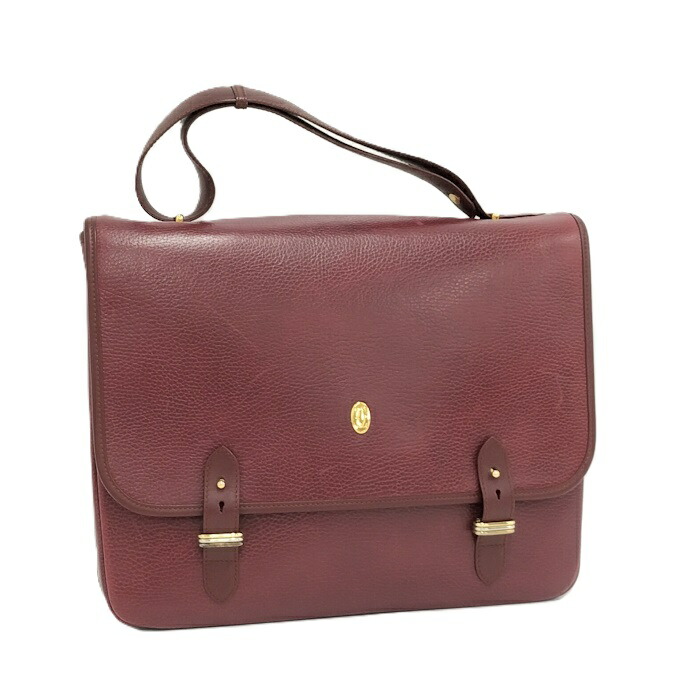 楽天市場】Cartier ビジネス バッグ マストライン レザー ボルドー