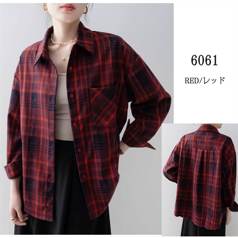 楽天市場】チェックシャツ レディース 長袖 ネルシャツ 春 秋冬 シャツ