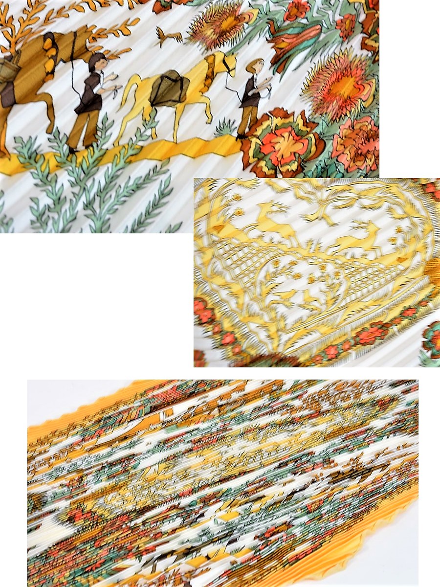 楽天市場】【美品】 エルメス スカーフ プリーツ スカーフ マルチ