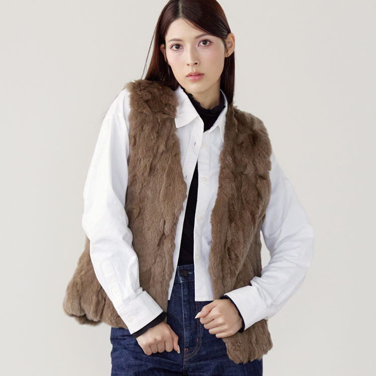 楽天市場】【期間限定価格】ファーベスト レッキス ファー ベスト V