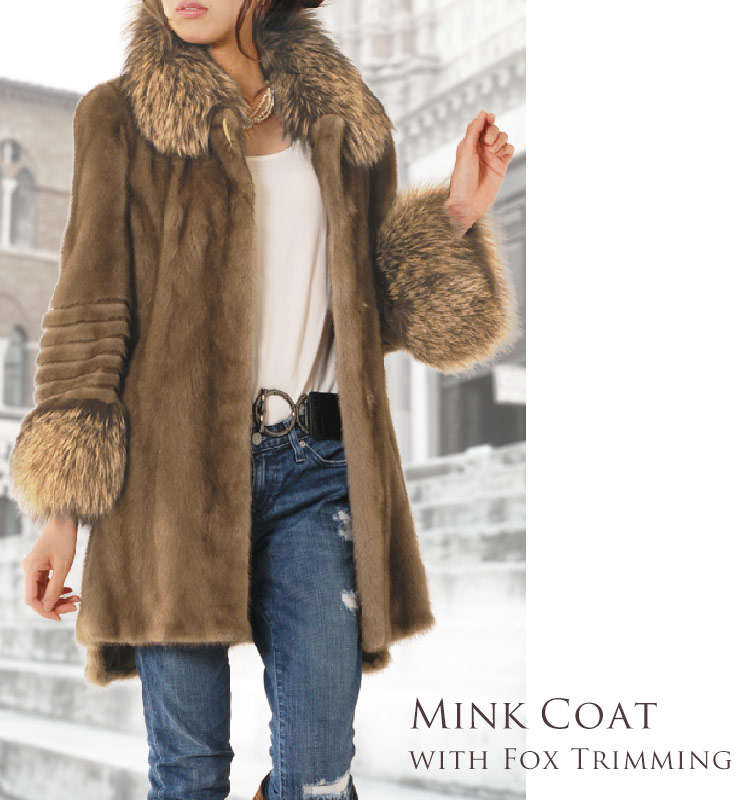 楽天市場】ミンク コート シルバーフォックス トリミング/レディース