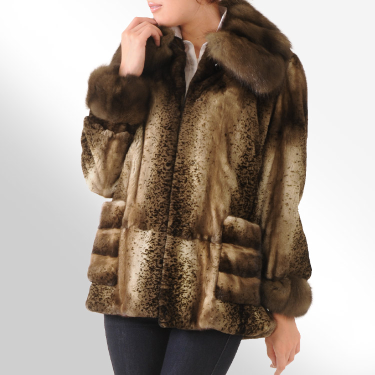 楽天市場】セミシェアード ミンク ジャケット ロシアンセーブル