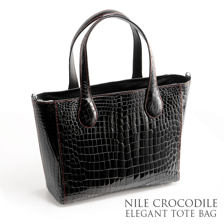 楽天市場】クロコダイル トートバッグ レディース シャイニング加工