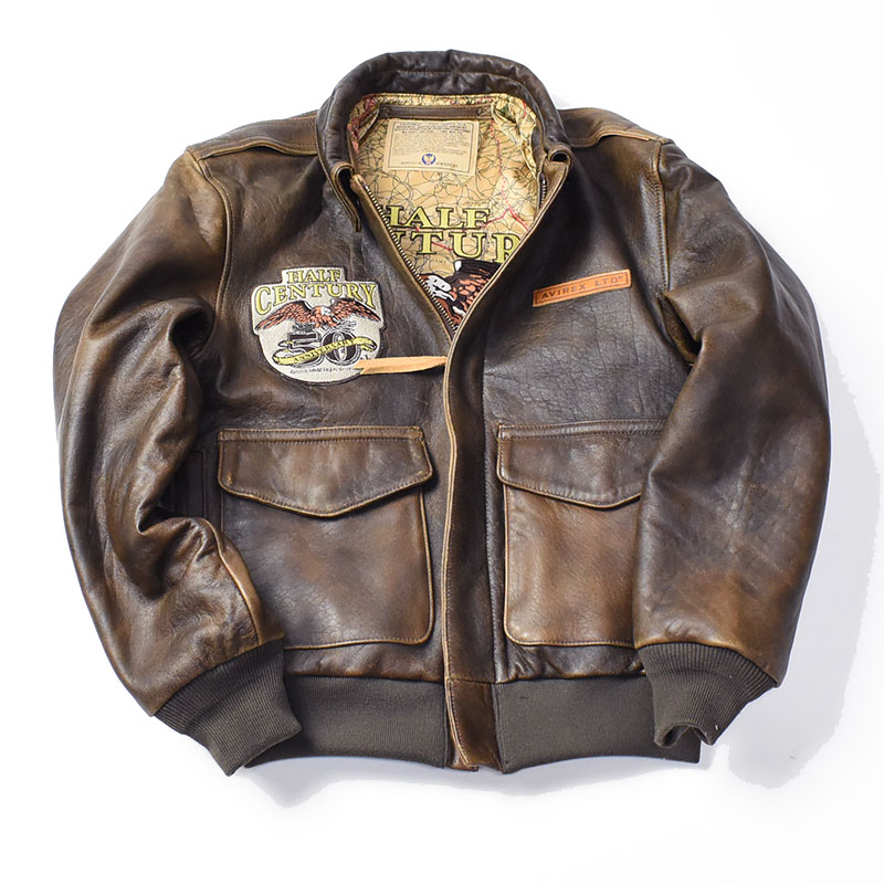 楽天市場】AVIREX アビレックス 50周年記念 A-2 レザージャケット 50th