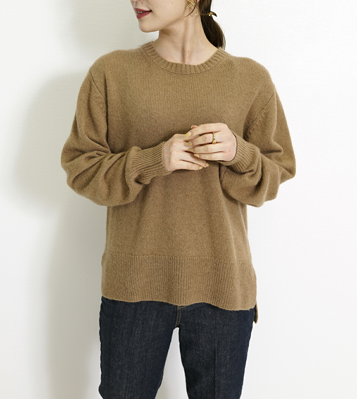 楽天市場】キャメル100% ニット クルーネック レディース セーター