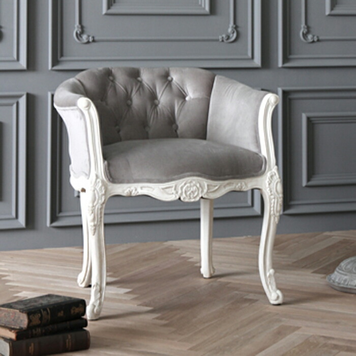 楽天市場】ソファチェア ホワイト & ライトグレー ベルベット Classic