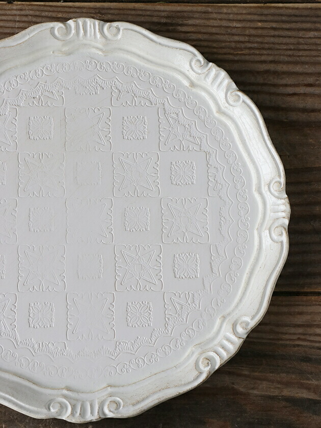 楽天市場】フィレンツェトレー ラウンド ホワイト Tappeto // お盆 お