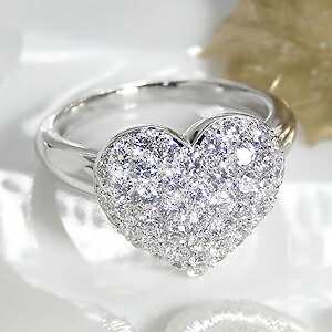 楽天市場】pt900【1.3ct】ダイヤモンド ハート パヴェ リング【送料