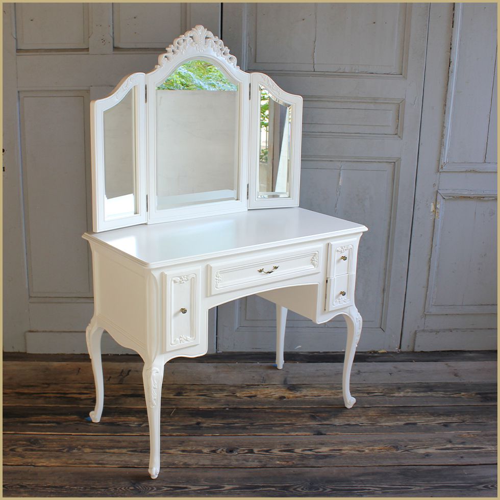 楽天市場】姫系 家具 ドレッサー かわいい 白家具 三面鏡 ロココ 調