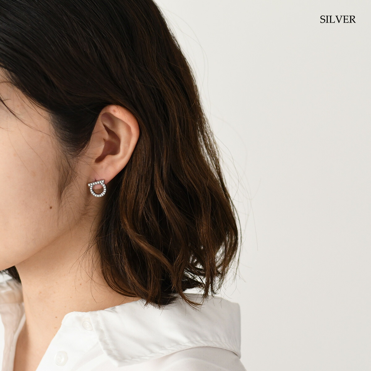 楽天市場】FERRAGAMO フェラガモ ガンチーニ クリスタル ピアス 760122