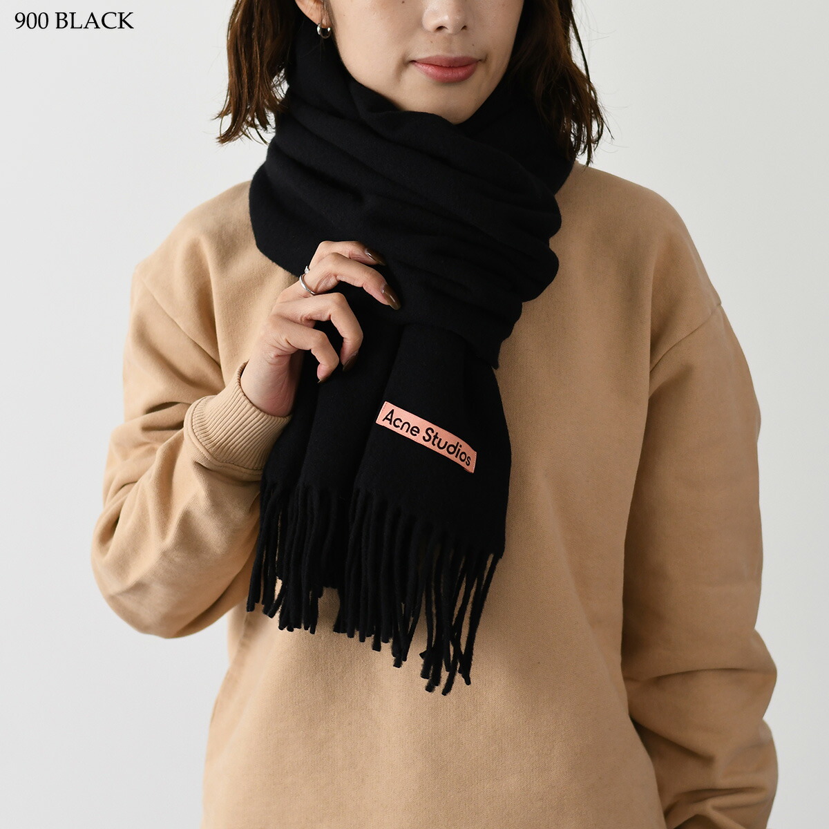 acne studios アクネストゥディオズ マフラー ストール ブラック 黒