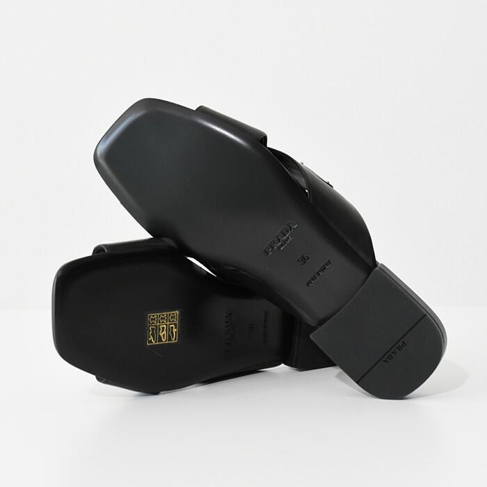楽天市場】PRADA プラダ サンダル トライアングルロゴスライド 1XX659