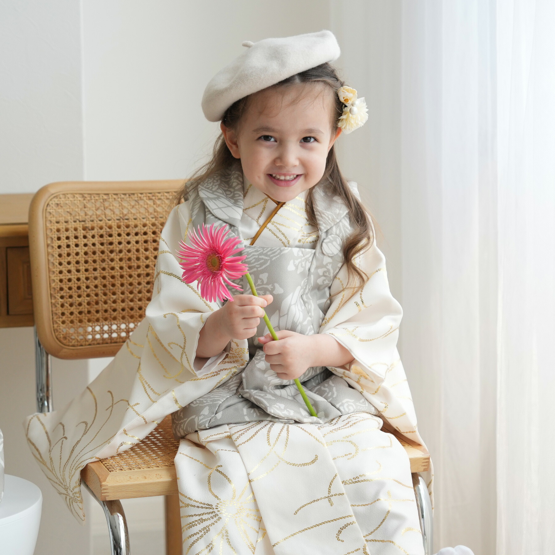 楽天市場】【レンタル】【ひよこ商店 七五三 着物 3歳 女の子 ベレー帽