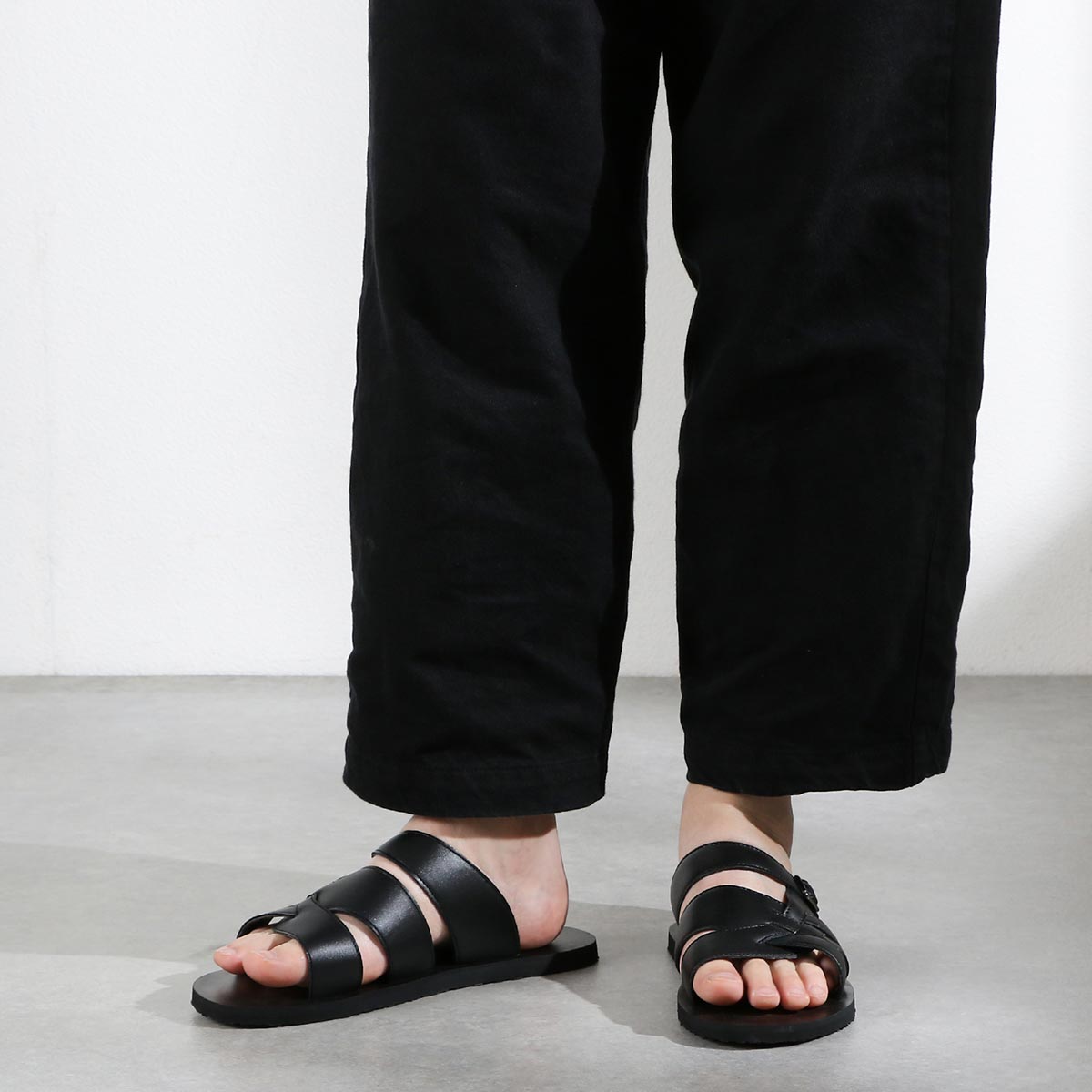 楽天市場】サンダル メンズ おしゃれ 革 レザー 黒 履きやすい クロス