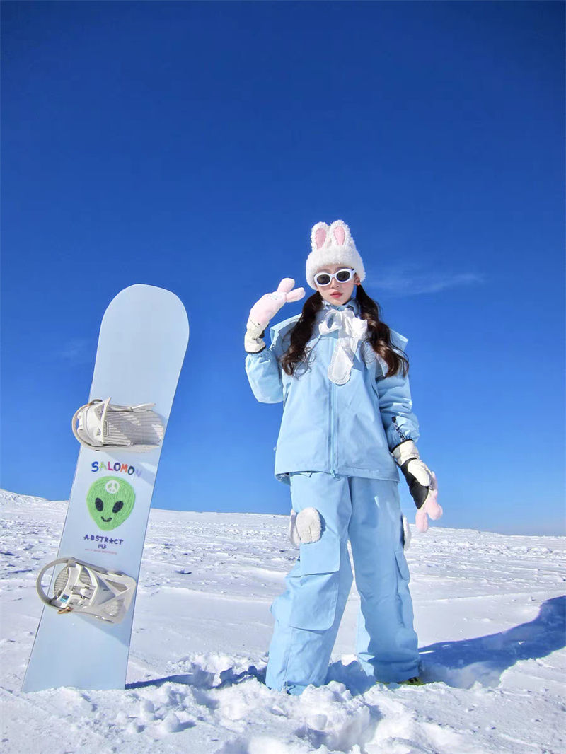 楽天市場】送料無料 兎耳付き スノーボードウェア 上下セット