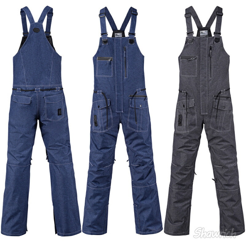 楽天市場】送料無料 スノーボードウェア ビブパンツ つなぎ デニム