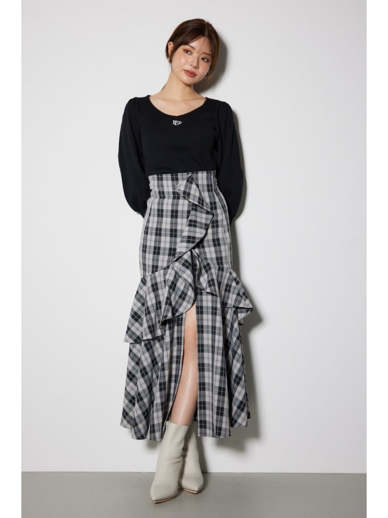 楽天市場】チェックフリルスリットスコートショートパンツ rienda