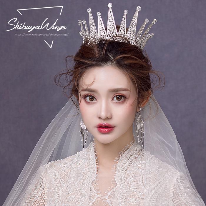 楽天市場】ウェディング ティアラ イヤリング 2点セット ヘッドドレス