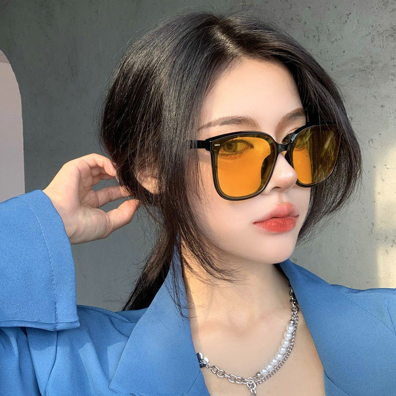 楽天市場】透明オレンジサングラススクエアUVカット男性用サングラス