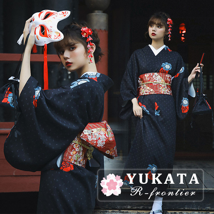 楽天市場】浴衣 黒 浴衣 高校生 浴衣 中学生 浴衣 セット レディース