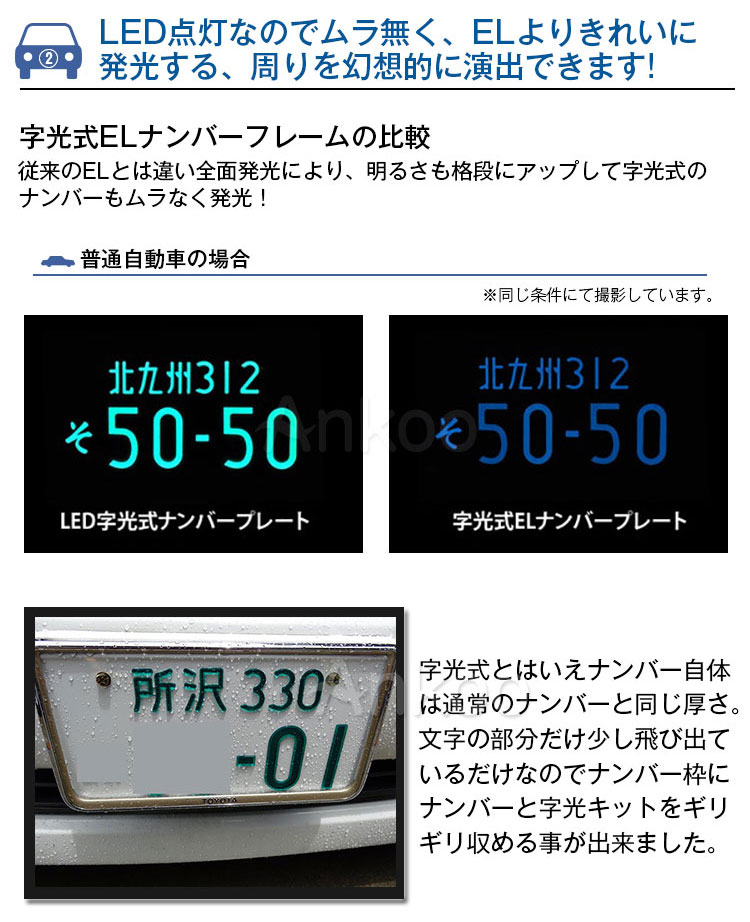 楽天市場】今だけ!!12%OFFクーポン☆LED ナンバープレート 2枚set IP68