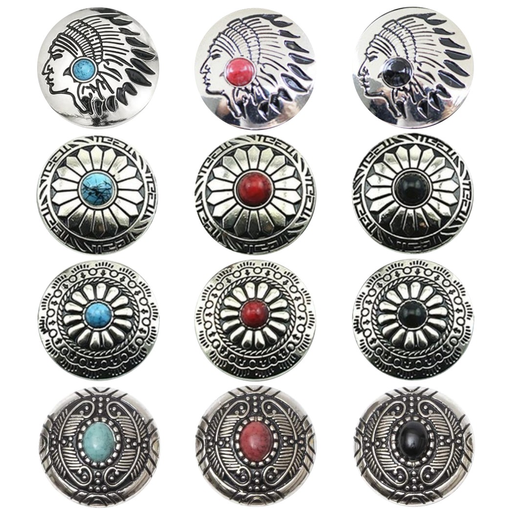楽天市場】コンチョ ボタン ネジ式 12個セット インディアン