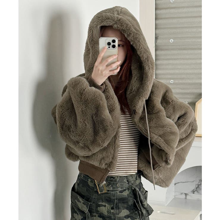 楽天市場】VIVID LADY エコファー ブルゾン ふわふわ ジャケット