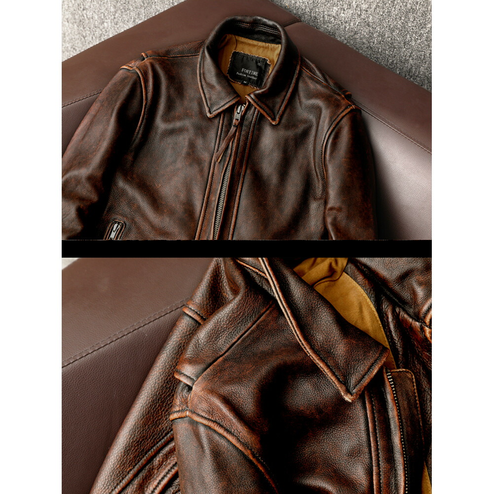 楽天市場】メンズ レザージャケット ブラウン ライダースジャケット