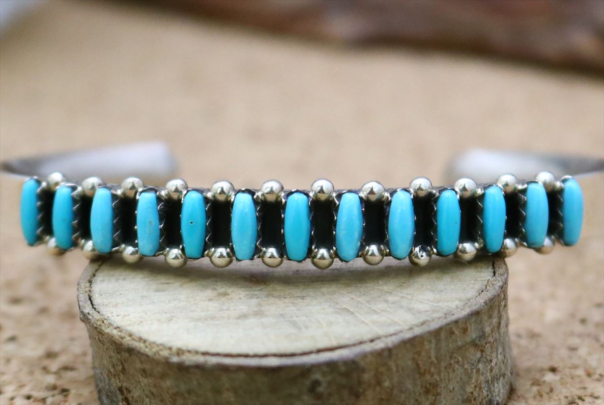 モ*ロ様 ターコイズ インディアンジュエリーバングル ターコイズ