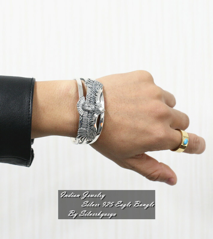 楽天市場】シルバー925 イーグルバングル 羽根 ブレスレット 銀 重厚