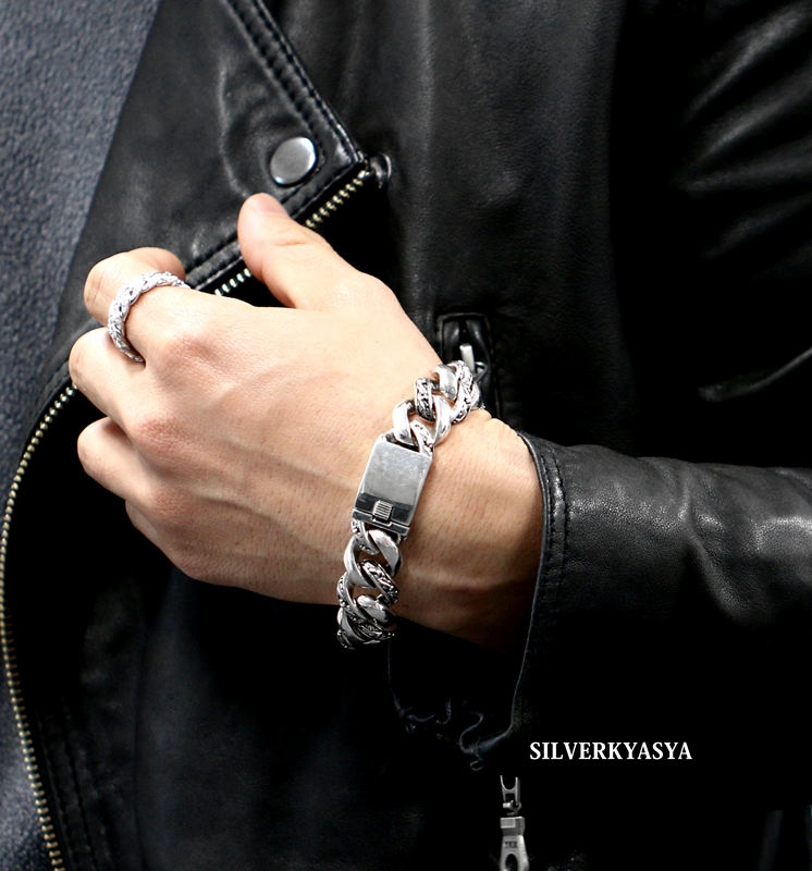 楽天市場】シルバー925 喜平チェーンブレスレット 太幅 17mm バングル