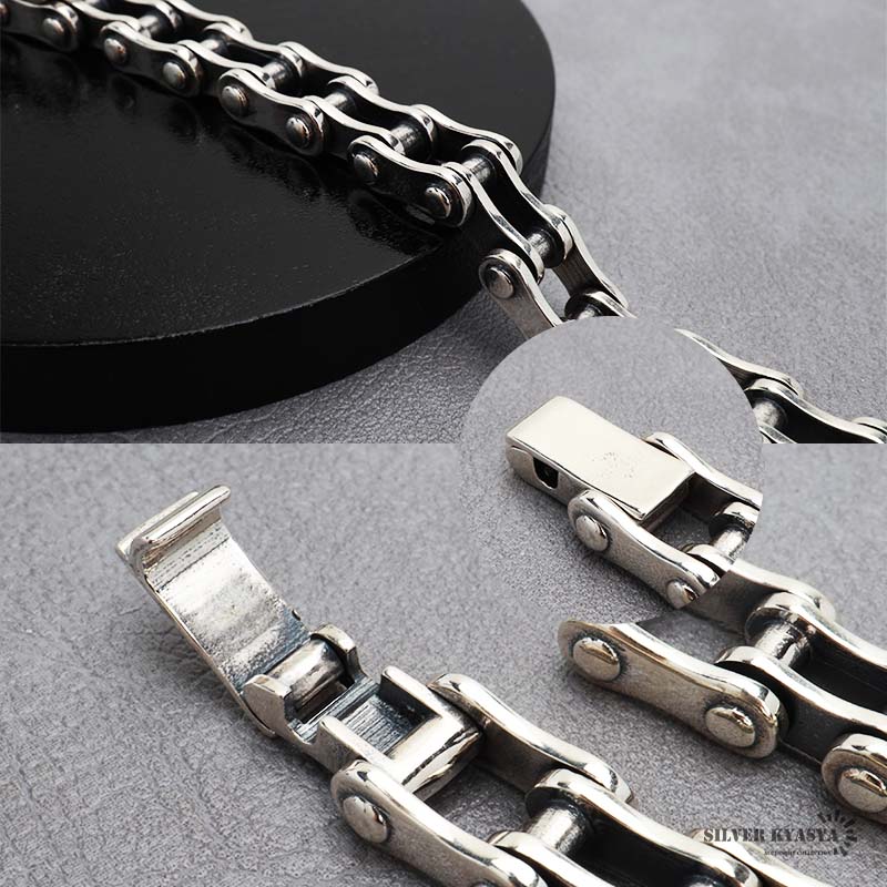 楽天市場】シルバー925 バイクチェーンブレスレット シルバーチェーン
