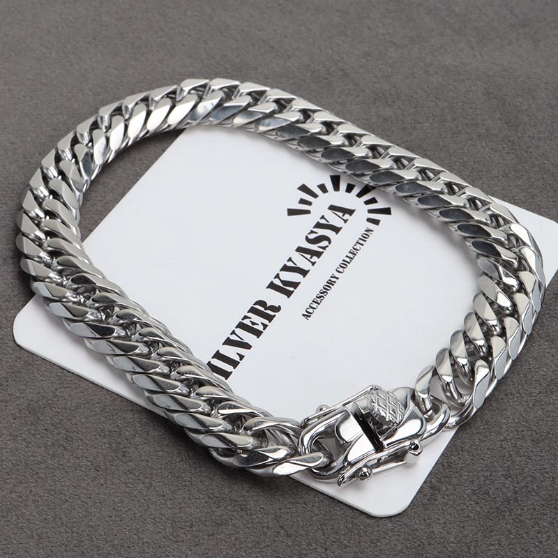 楽天市場】ステンレス製 ダブル喜平ブレスレット シルバー 幅9mm