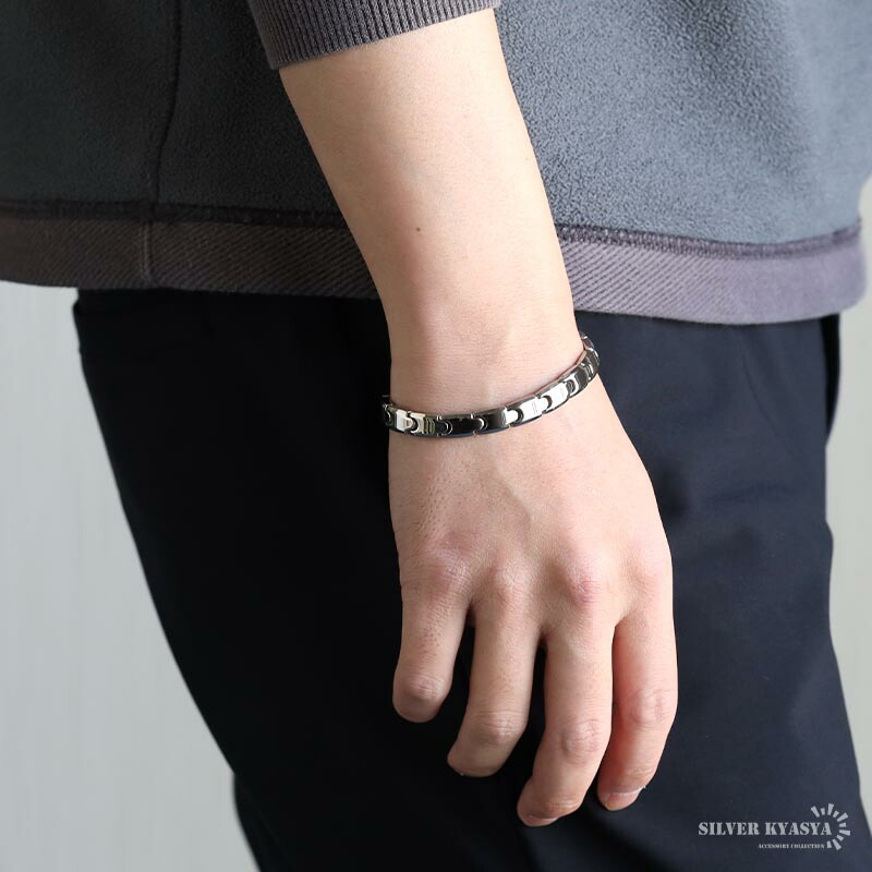 楽天市場】純チタン製 磁気ブレスレット メンズブレスレット メタル