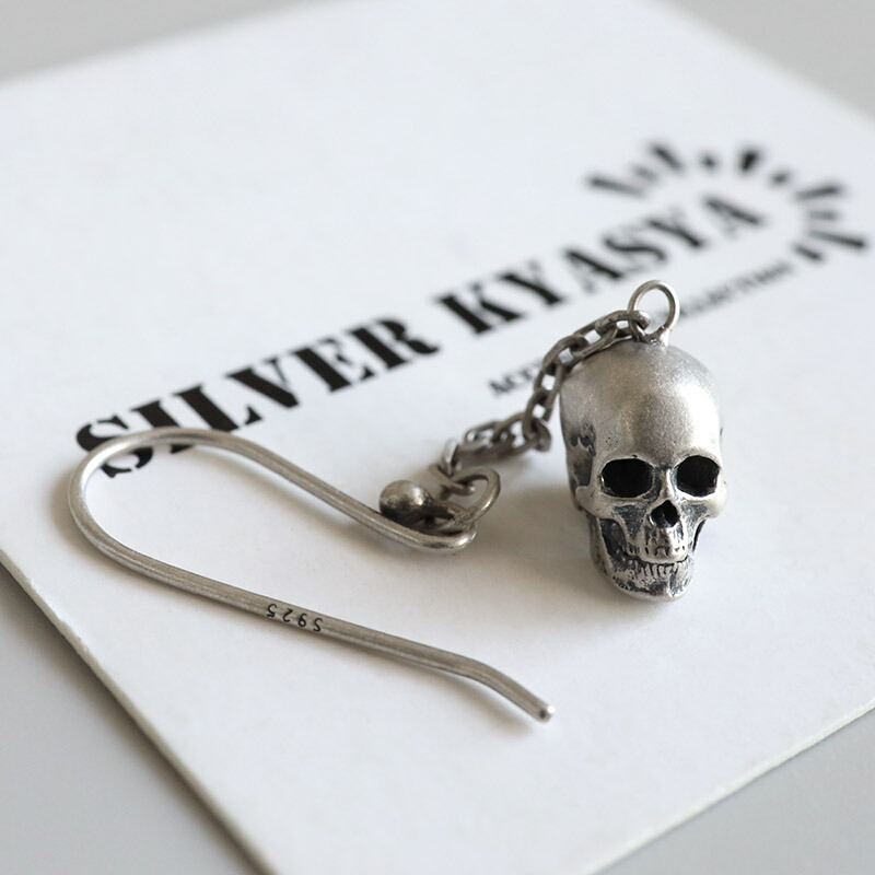 楽天市場】シルバー925 スカルピアス 揺れる ドロップピアス フック