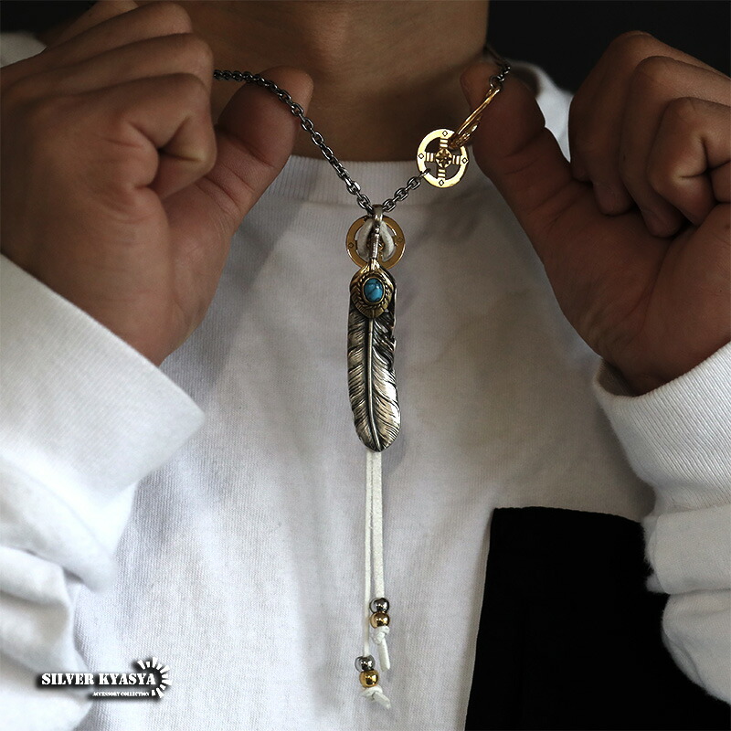 楽天市場】シルバー925素材 フェザーネックレス ターコイズ 羽根