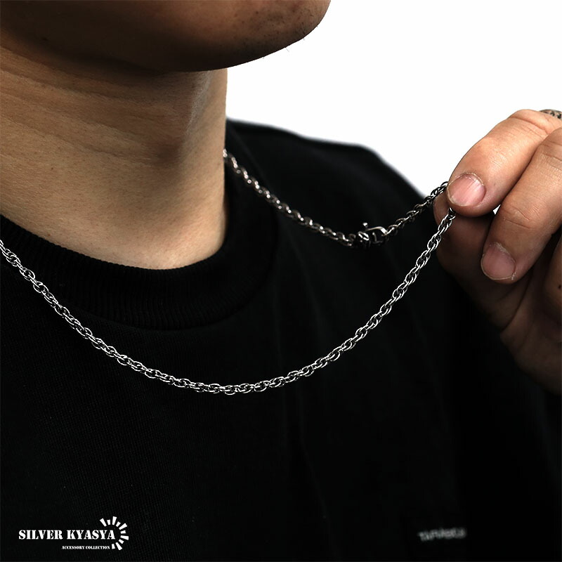 楽天市場】シルバー925 チェーンネックレス ツイストチェーン 三連