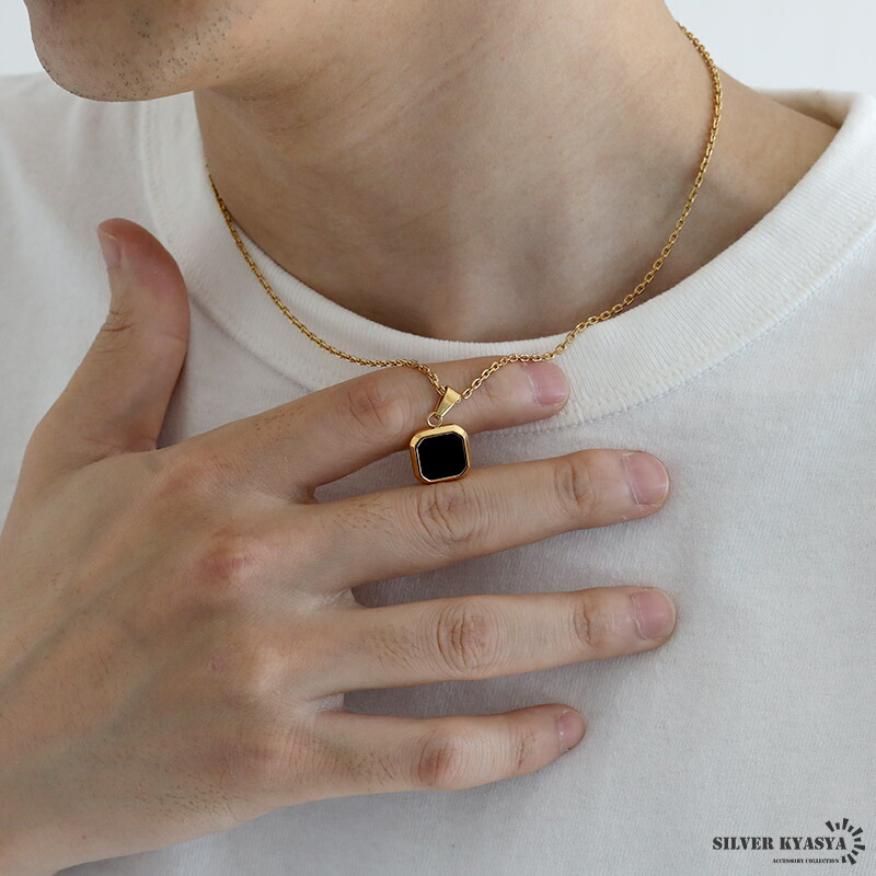 楽天市場】ストーンネックレス スクエアネックレス ゴールド
