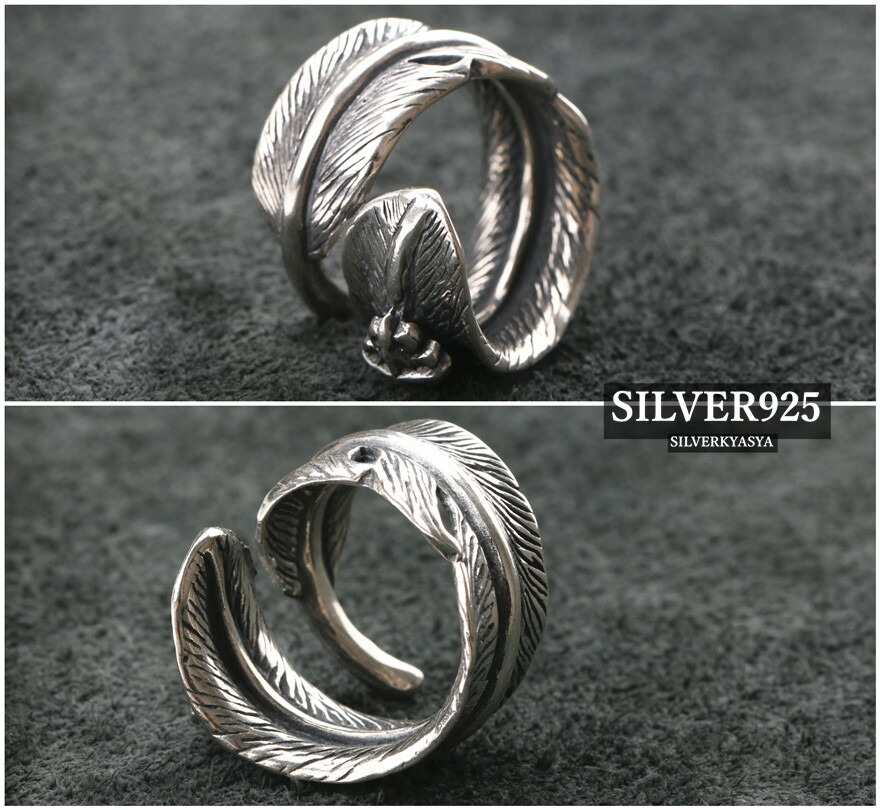 楽天市場】シルバー925 特大フェザーリング メンズ リング 羽根 指輪