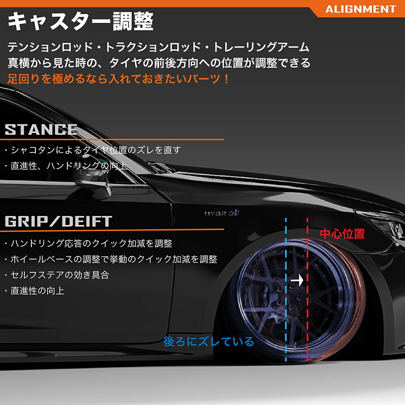 楽天市場】車検OK GJ アテンザ キャンバーアーム 調整式 リア アッパー