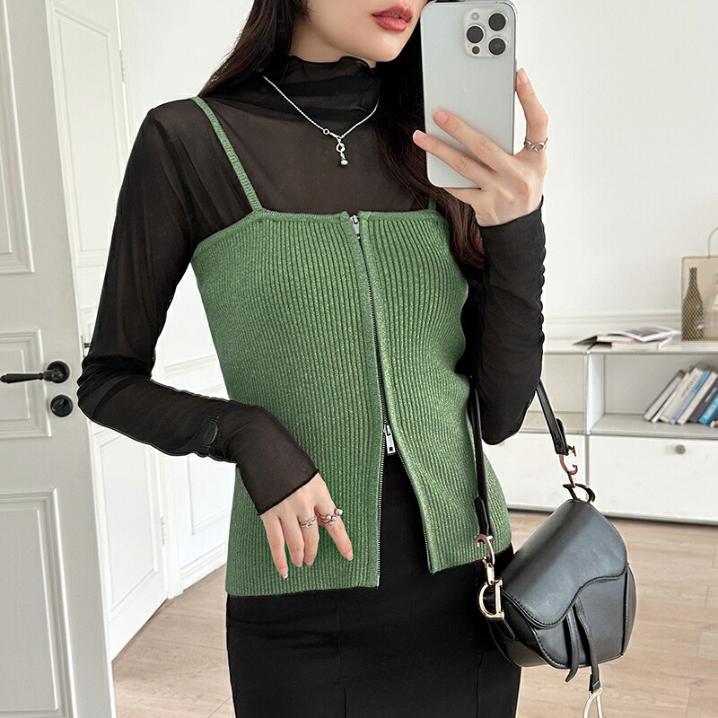 楽天市場】【OUTLET！クーポンで1,128円】 ニットビスチェ ダブル