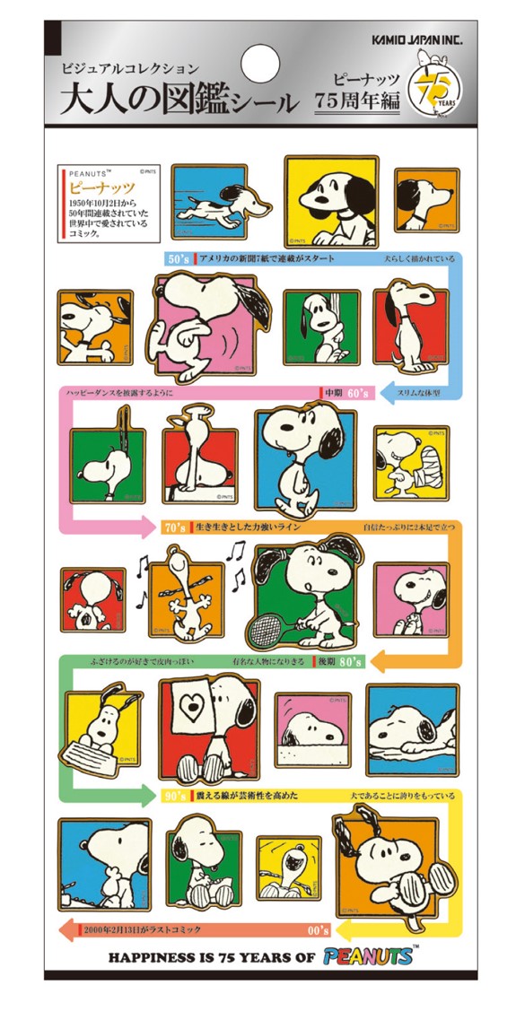楽天市場】スヌーピー 大人の図鑑シール kmo_221226_ブリックパターン