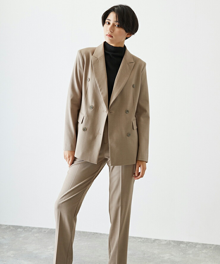 楽天市場】ダブルテーラードジャケット＆テーパードパンツスーツセット