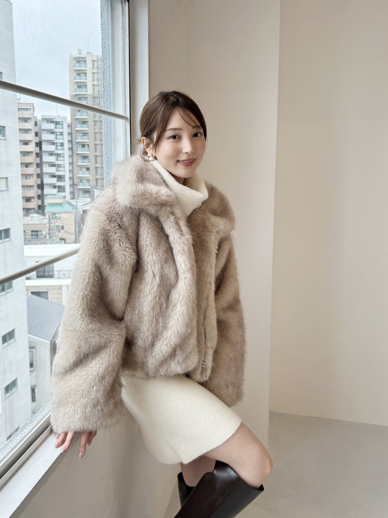 楽天市場】【SALE／50%OFF】ファーショートコート SNIDEL スナイデル