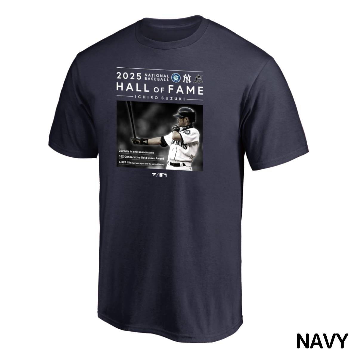 楽天市場】イチロー MLB殿堂入り記念Tシャツ HOF 半袖 ネイビー グレー