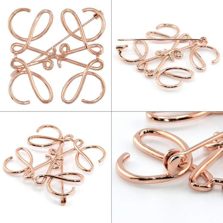 楽天市場】ロエベ アナグラム ブローチ ゴールド ローズゴールド