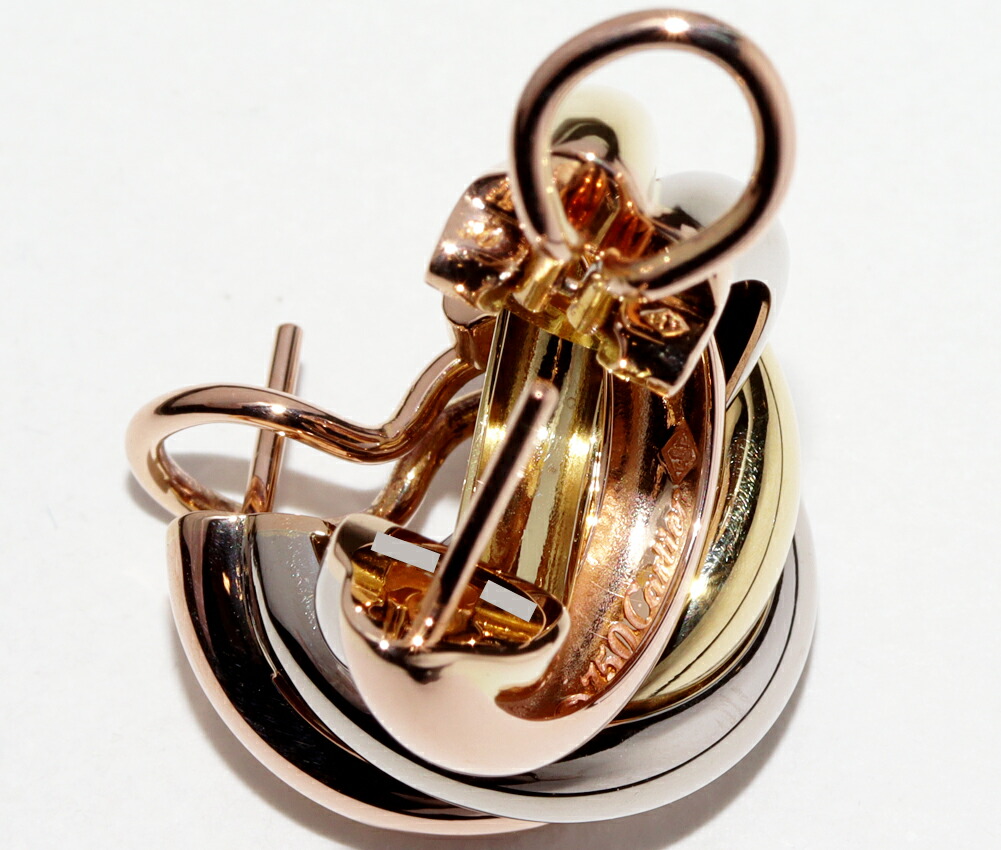 楽天市場】カルティエ ピアス K18YG K18WG K18PG トリニティピアス