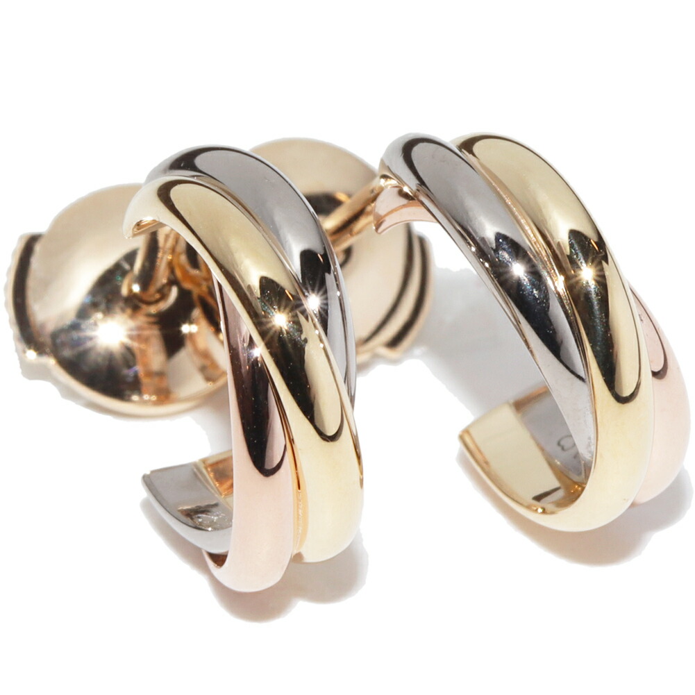 楽天市場】カルティエ ピアス K18YG K18WG K18PG トリニティピアス