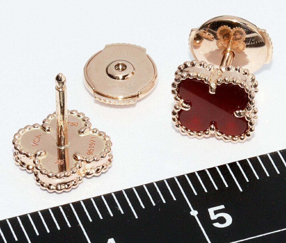 楽天市場】ヴァンクリーフ＆アーペル ピアス K18PG カーネリアン