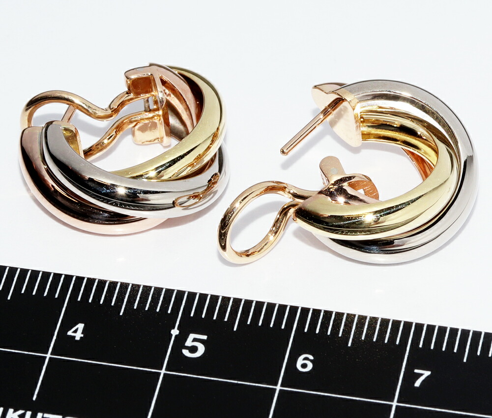 楽天市場】カルティエ フープピアス K18YG K18WG K18PG トリニティ